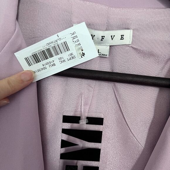 HYFVE Blazer Women Size L Pastel Purple Long Line One Button - Picture 5 of 8